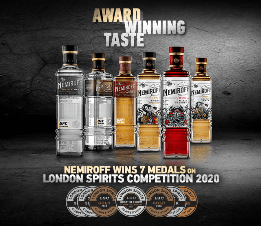 Nemiroff відзначено 7 медалями на 2020 London Spirits Competition