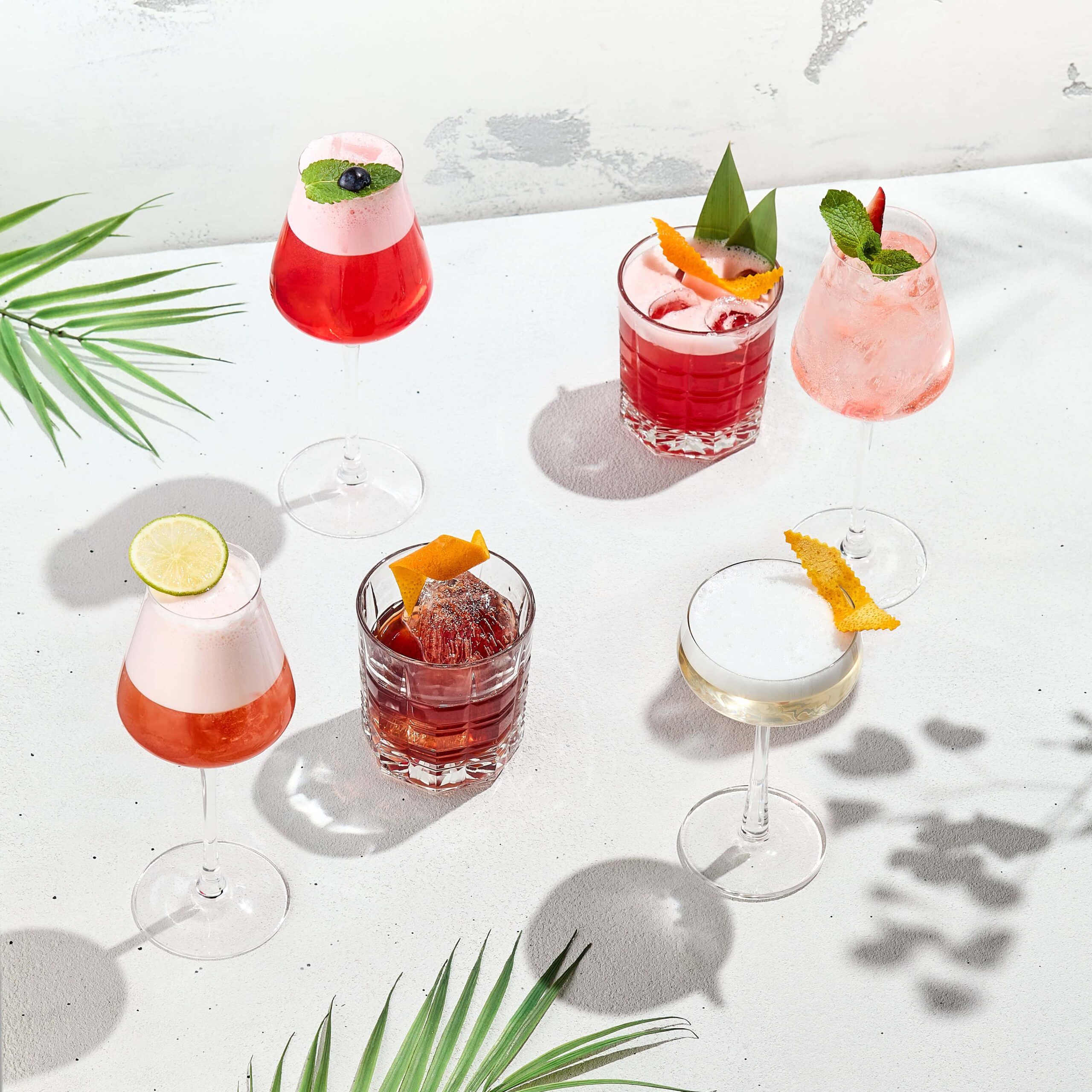 best vodka drinks lineup in cocktail glasses