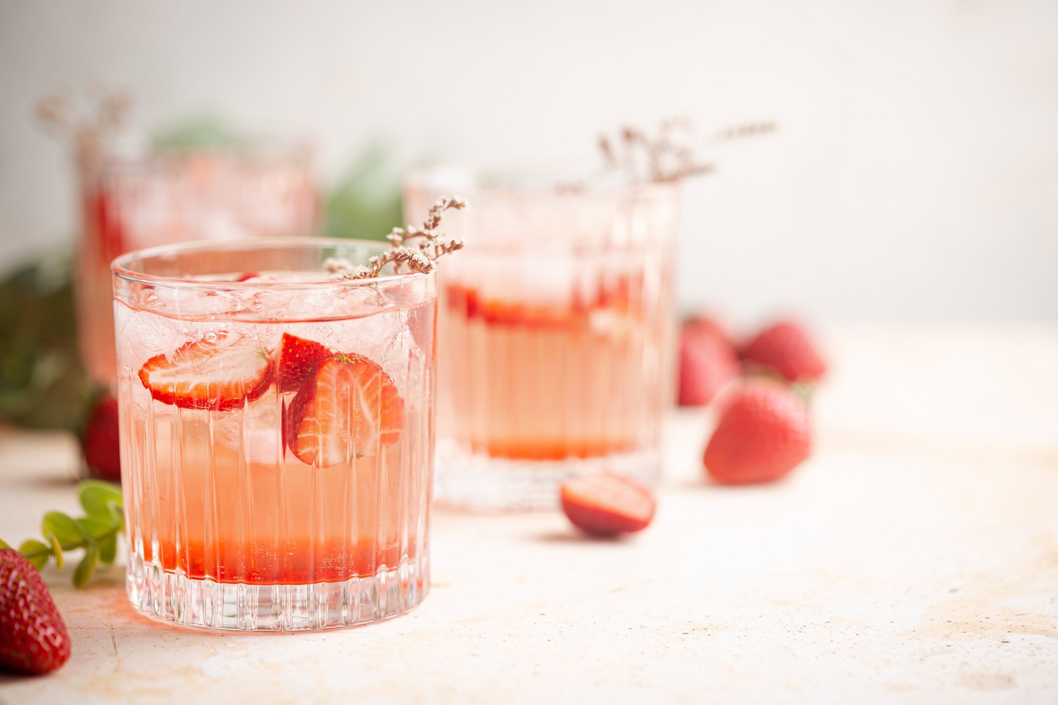 Berry cocktail with strawberries based on vodka